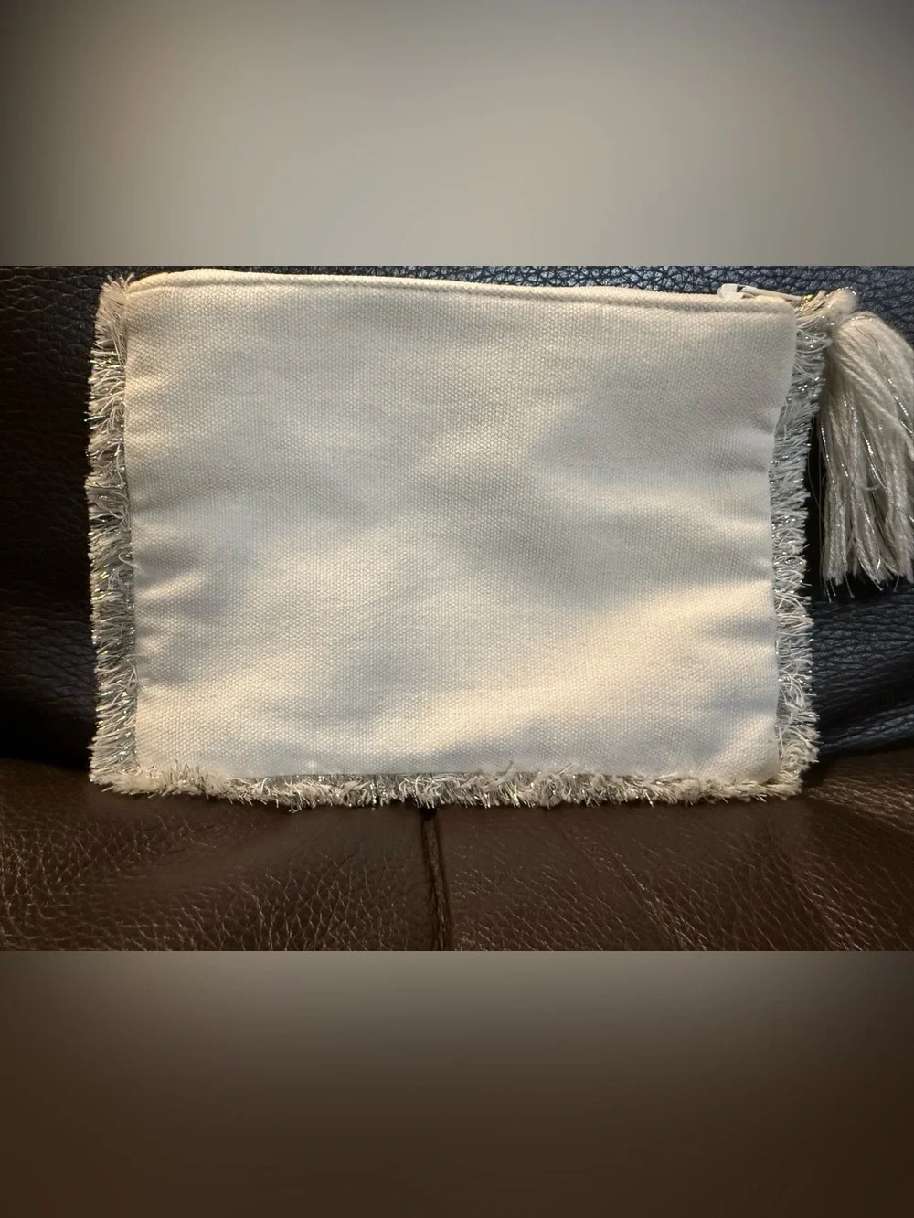 Beaded Bee Embellished Ivory Wristlet Clutch